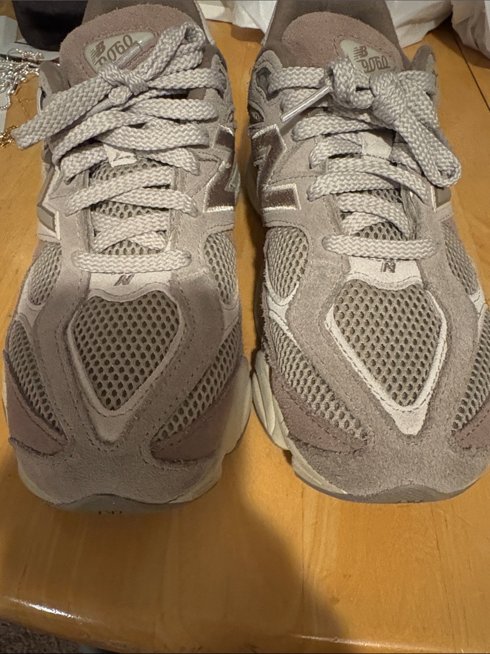 New Balance 9060 Taupe Suede & Mesh Sneakers youth size 6